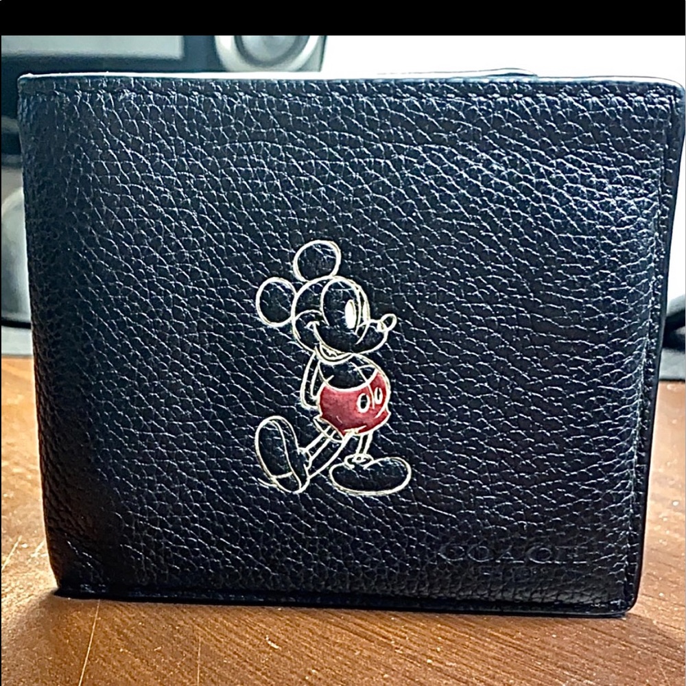 COACH x Disney Mickey Mouse Bifold Leather Wallet Vintage
